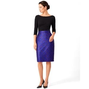 Vintage Christian Lacroix Silk Jacquard Pencil Skirt France FR 44